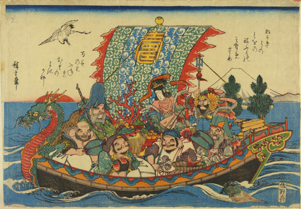 Takarabune woodblock print by Hiroshige