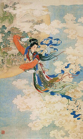 The moon goddess Chang’E ascending to the heavens