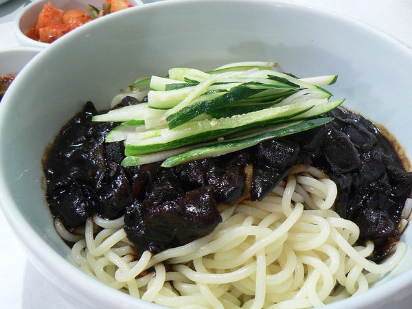 Bowl of noodles with black bean sauce
