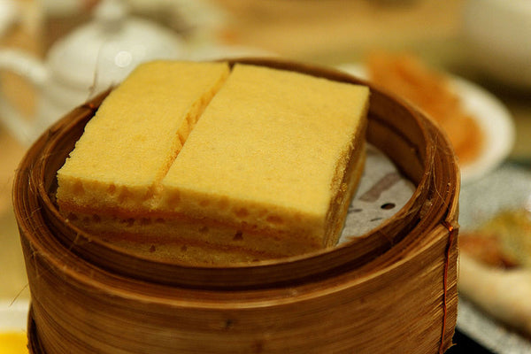 Sponge cake in steamer