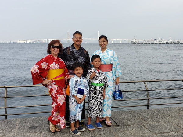 Joanne Kwong with her family in traditional Japanese clothing