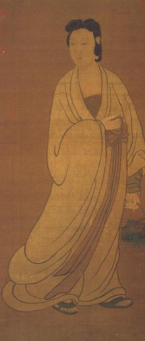 Ming dynasty painting of Guan Yin with fish basket