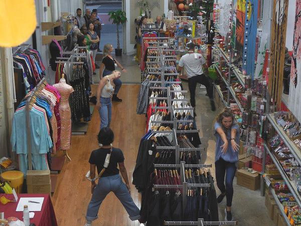 Dancers on the main floor of Pearl River Mart