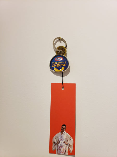 Keychain made from mac and cheese box