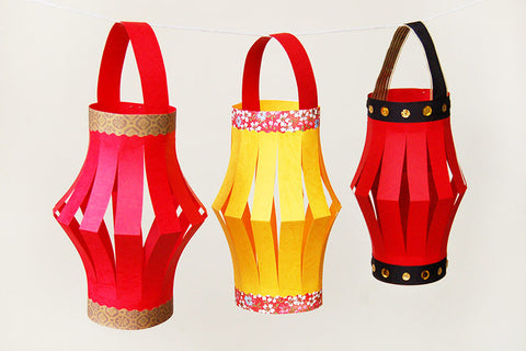 Handmade red and yellow paper lanterns