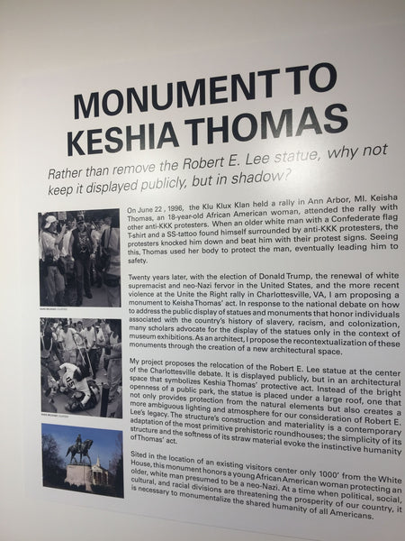 Explanatory board of Monument to Keshia Thomas