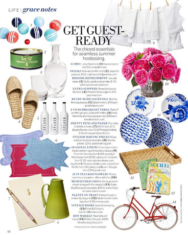 Collage of summer items for summer house guests