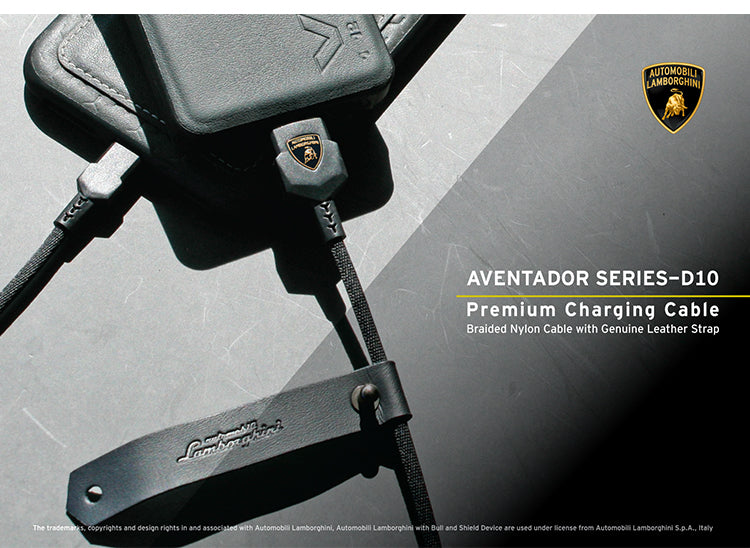 Automobili Lamborghini Aventador D10 Apple MFI Certified Lightning / Type-C Braided Nylon Fast Charging Cable