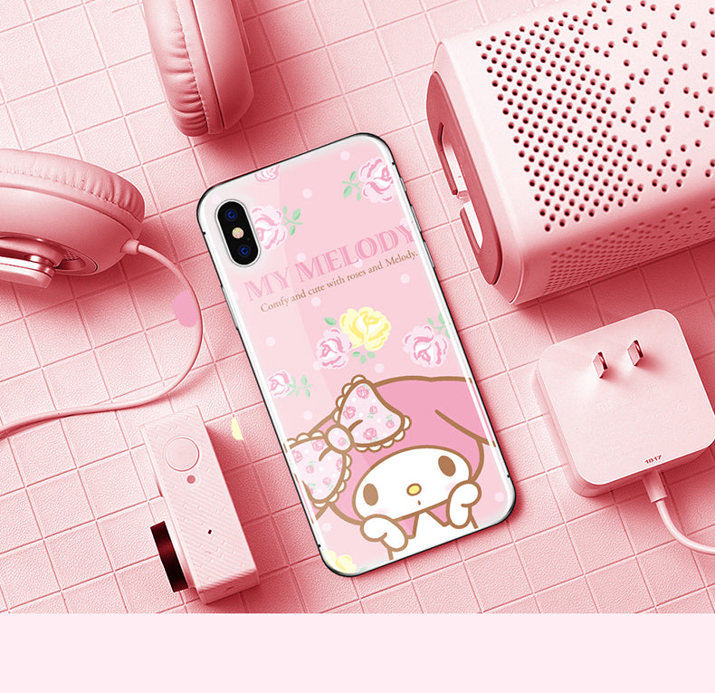 X-Doria Little Twin Stars & My Melody & Hello Kitty Tempered Glass Screen Protector & Back Cover Film for Apple iPhone X