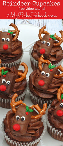 rudolf-christmas-cupcakes-with-red-pearl-sprinkles-holly-berry-sprinkles