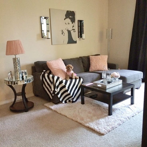 Modern Girly Apartment Decor Pink and Black
