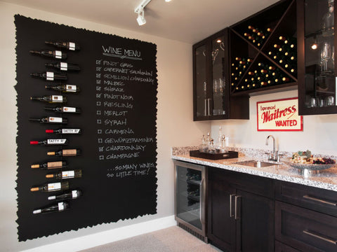 wine bar home decor ideas, chalk menu