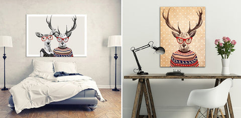 Modern Unique Wall Art Animal Characters