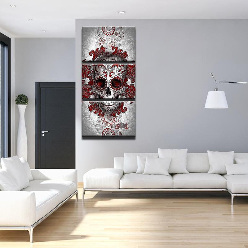 Gothic Style Skull Canvas Wall Art