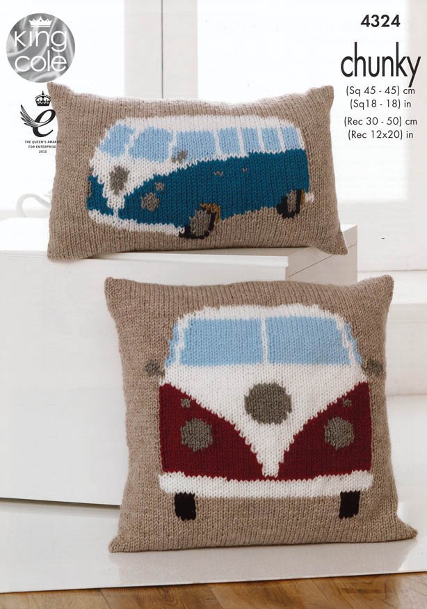 Camper Van Cushions in King Cole Chunky (4324) Deramores US