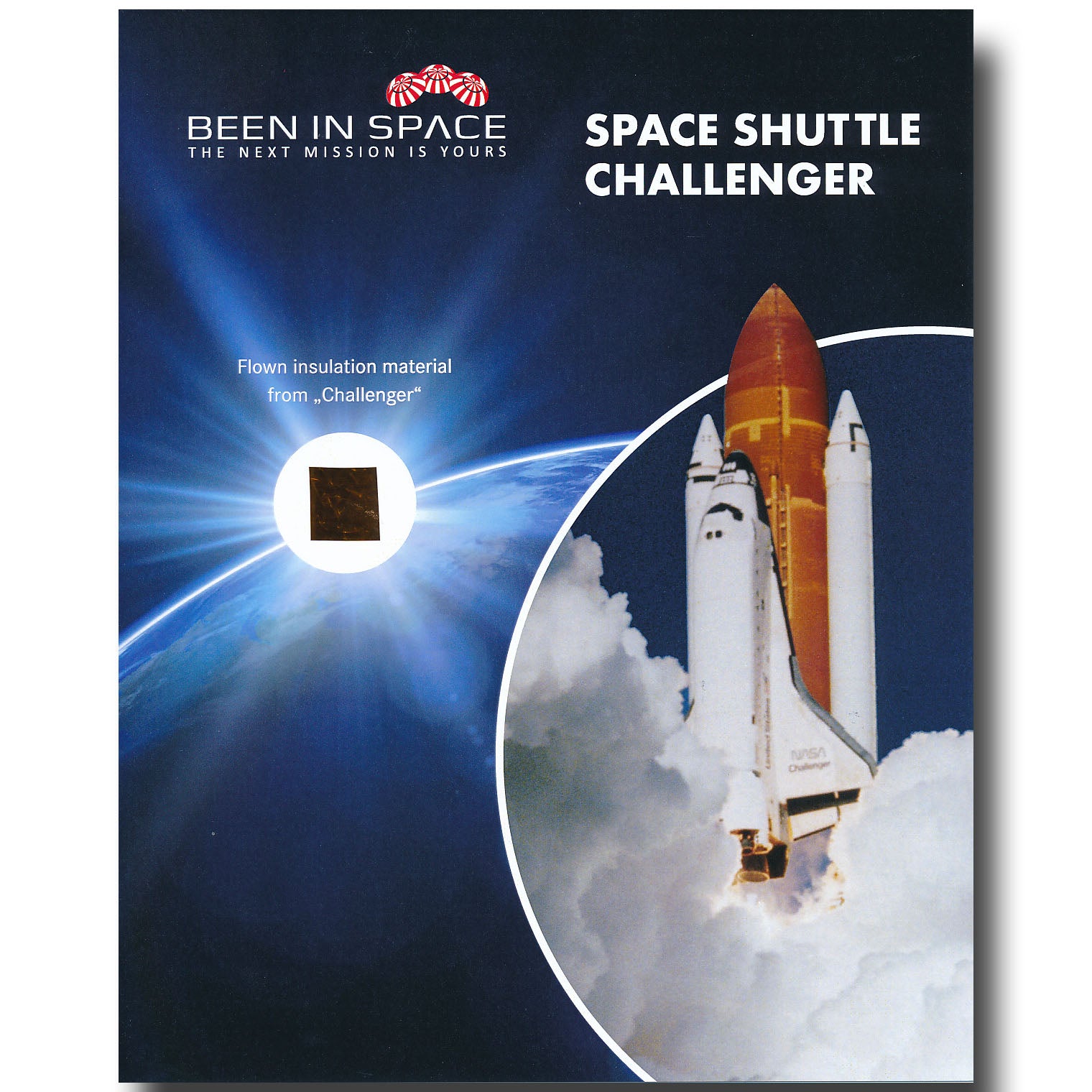 Space Shuttle Challenger flown insulation 8x10 presentation – BEEN IN SPACE