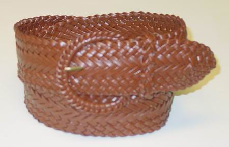 Wholesale Girl's Wide Braided Casual Belt Brown belt 3002BN