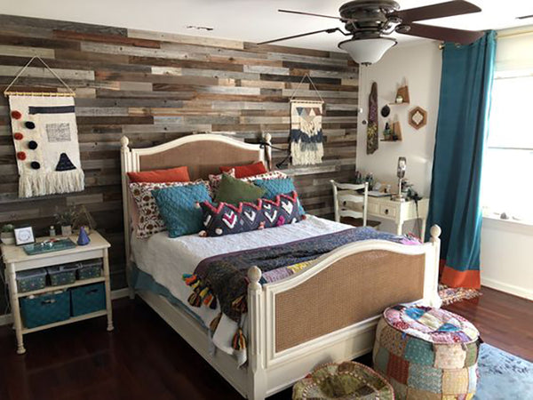Plank and Mill Boho Bedrooms Peel Stick Reclaimed Wood