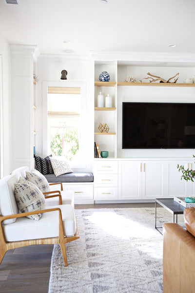 Plank and Mill peel and stick reclaimed wood coastal living room