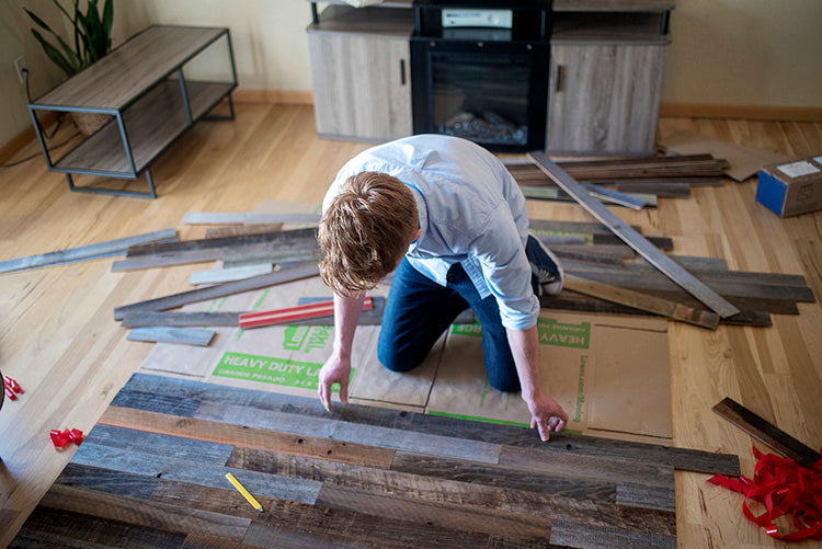 Plank & Mill temporary space reclaimed barn wood wall art