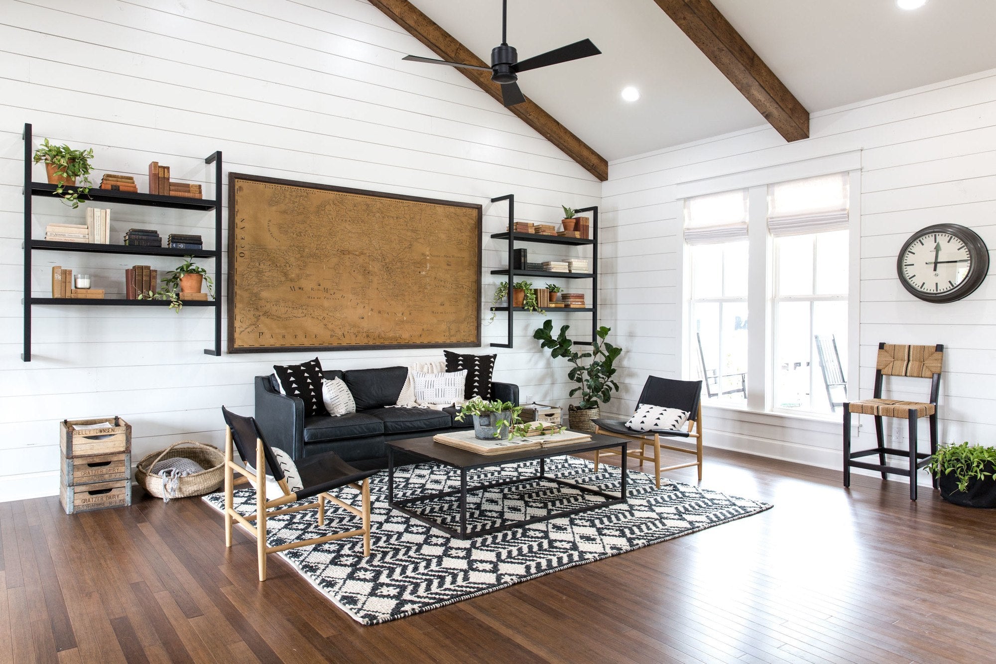 White Shiplap Living Room