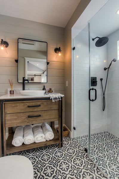 Industrial Styled Bathroom Reclaimed Wood