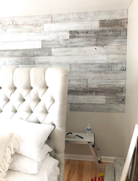 plank and mill whitewash shiplap reclaimed wood wall peel and stick barnwood