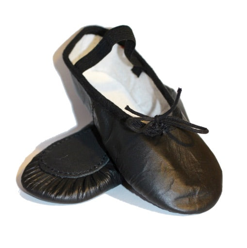 Black Leather Ballet Shoes 