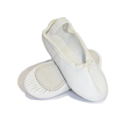 white leather ballet flats