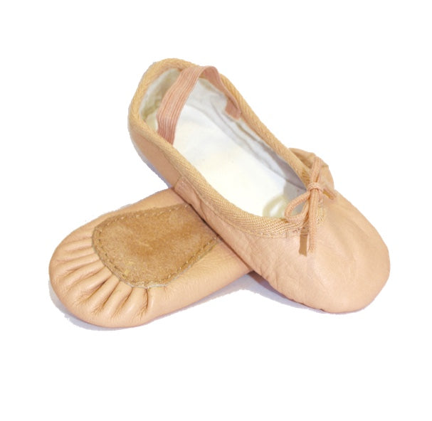 Girls Pink Ballet Shoes, Pink Leather 