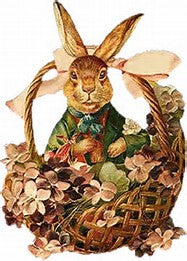 Easter Bunny in a basket vintage