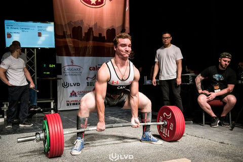 Male Powerlifter Preparing to Lift Competitively