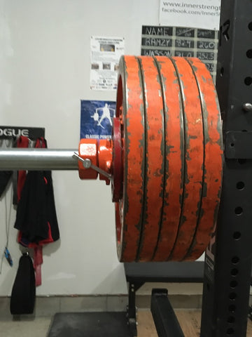 5 Plates on One End of Benchpress Bar