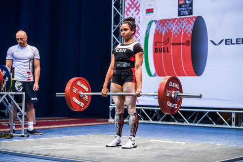 Female Powerlifter at Competition