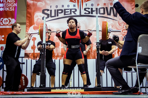 Male Powerlifter Competing at Toronto Super Show
