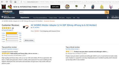 AC WORKS brand product reviews on Amazon 