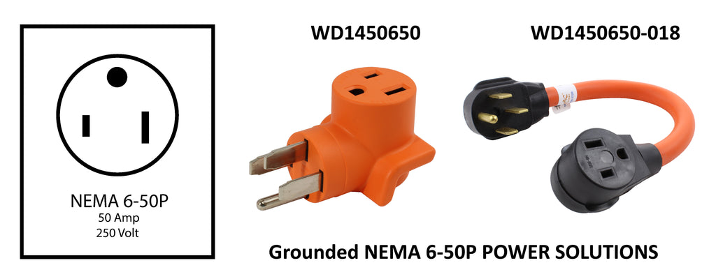 AC WORKS™ Brand Grounded NEMA 6-50 Welder Plug