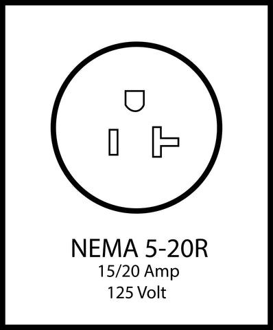 NEMA 5-20R, 15/20 Amp, 125 Volt, AC Works, T-Blade