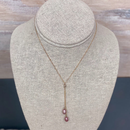 Prickly Pear Designs Jewelry 14k Gold-Filled Light Cranberry Freshwater Pearl Choker 14k Gold-Filled Light Cranberry Freshwater Pearl Choker | Unique Handmade Gemstone Jewelry | Valia Honolu sungkyulgapa