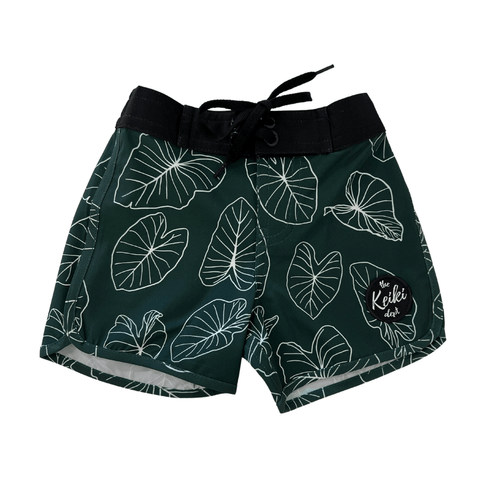 The Keiki Dept Swimwear Board Shorts in Green Kalo sungkyulgapa