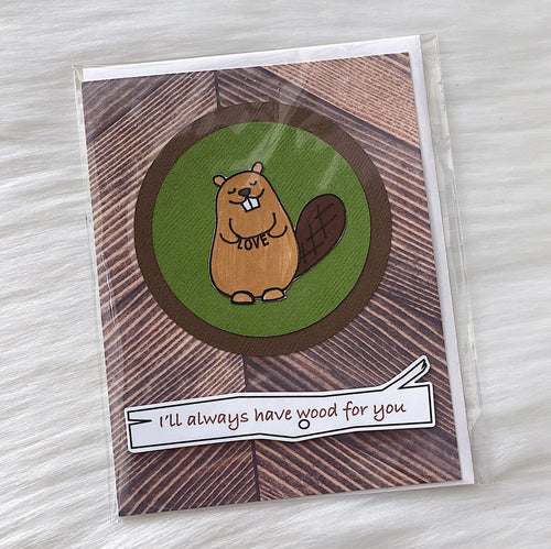 Death By Scrapbooking Gift Beaver Love Card Beaver Love Card | Unique Handmade Greeting Cards | sungkyulgapa sungkyulgapa