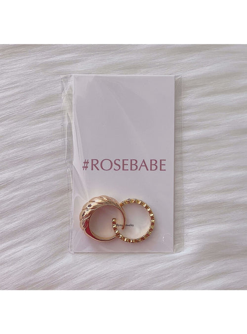 Elly Rose Jewelry Jewelry 2-Piece Ring Set Rose Gold Blooms Necklace | Handmade Jewelry | sungkyulgapa sungkyulgapa