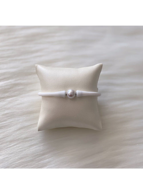 Elly Rose Jewelry Jewelry Tahitian Pearl Silicone Bracelet in White Tahitian Pearl Silicone Bracelet in White | Handmade Modern Jewelry | Elly Rose Jewelry sungkyulgapa