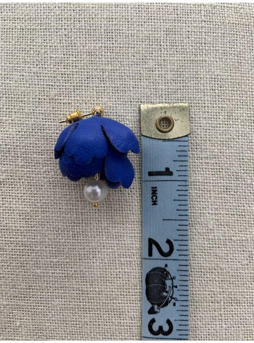 Blue Peony Earrings