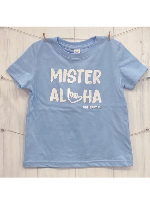 HNL Baby Co Keiki Mister Aloha Shaka Keiki Tee in Light Blue sungkyulgapa