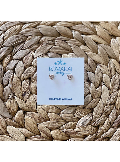 Komakai Jewelry Jewelry CZ Heart Stud Earrings CZ Heart Stud Earrings | Dainty Gemstone Jewelry | Valia H sungkyulgapa