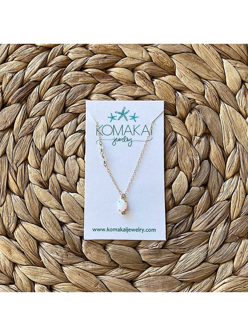 Komakai Jewelry Jewelry Opal CZ + Aquamarine Necklace Opal CZ + Aquamarine Necklace | Dainty Gemstone Jewelry | sungkyulgapa sungkyulgapa