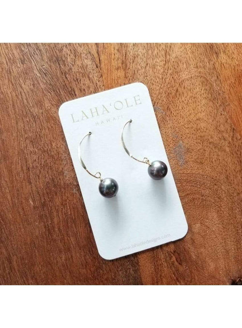 Laha’ole Jewelry 14k GF Tahitian Pearl Crescent Earrings sungkyulgapa