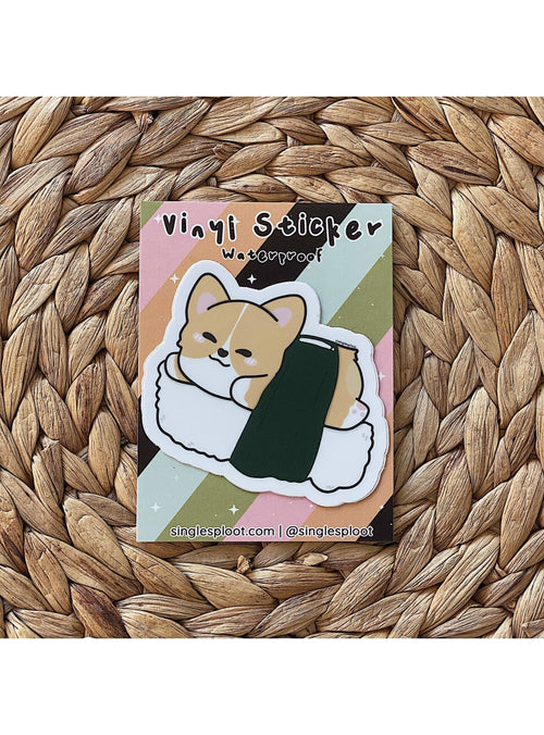 Single Sploot Gift Musubi Corgi Vinyl Sticker Thunder Boy Sticky Notepad | Riskit Design at sungkyulgapa sungkyulgapa