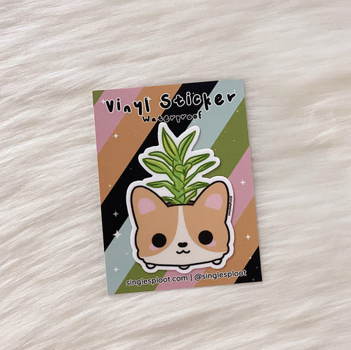 Single Sploot Stationary Snake Plant Corgi Sticker Snake Plant Corgi Sticker | Single Sploot at sungkyulgapa sungkyulgapa